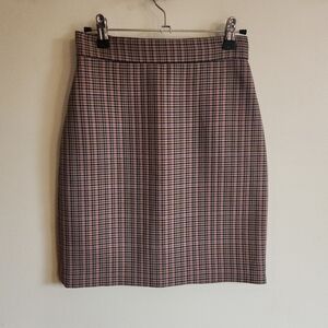 MSGM Pink Black Plaid Houndstooth Pencil Mini Skirt Xs 0